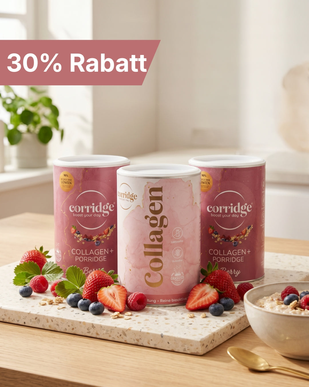 Beauty Breakfast Bundle - 1x Collagen Pulver und 2x Corridge Berry